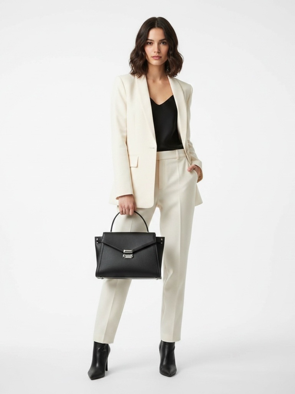 Michael Kors Black Structured Top-Handle Satchel